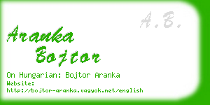 aranka bojtor business card